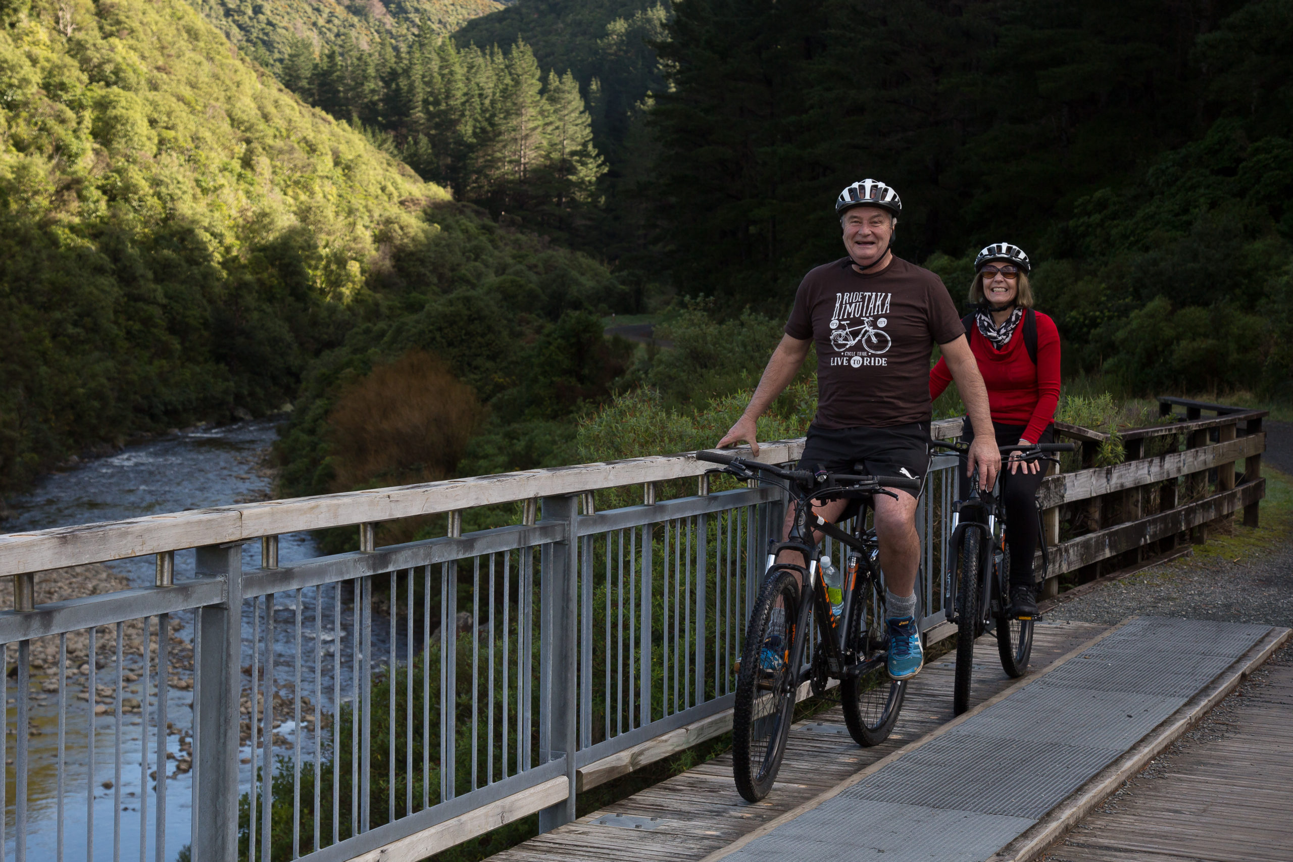 A group riding the Remutaka Cycle Trail