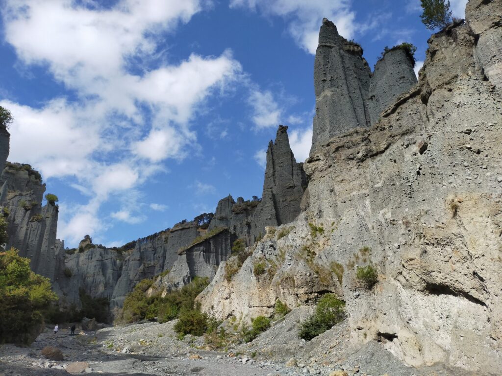 The eroded gravel pinnacles at Putangirua